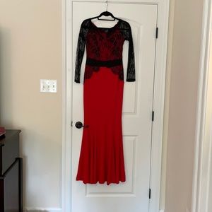 Black and red gown